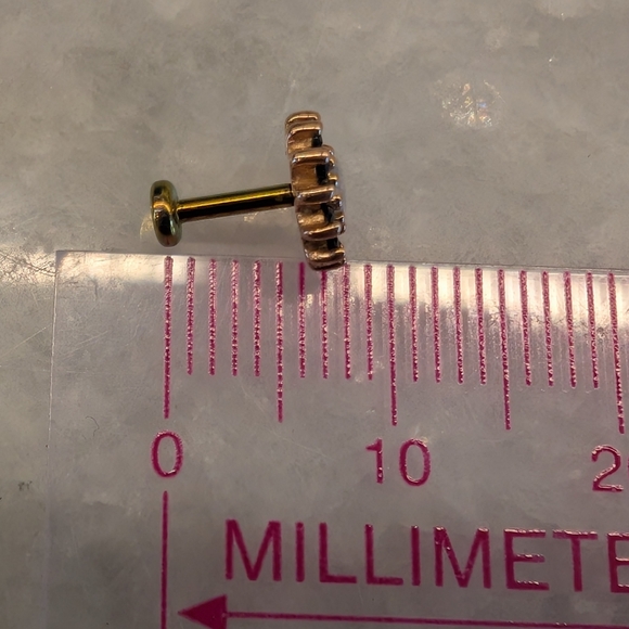 **SOLD** BVLA Rose Gold "The Rose" 6mm Threaded Opal/Black Diamond Stud - Picture 5 of 8